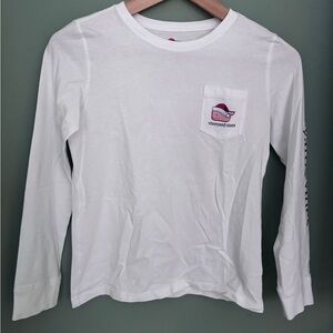 Vineyard Vines Santa Whale White Pocket Tee